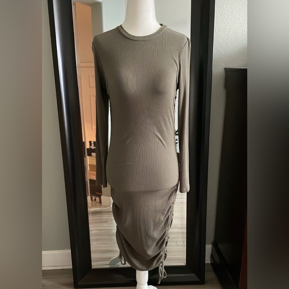 Olive Green Adjustable length Dress